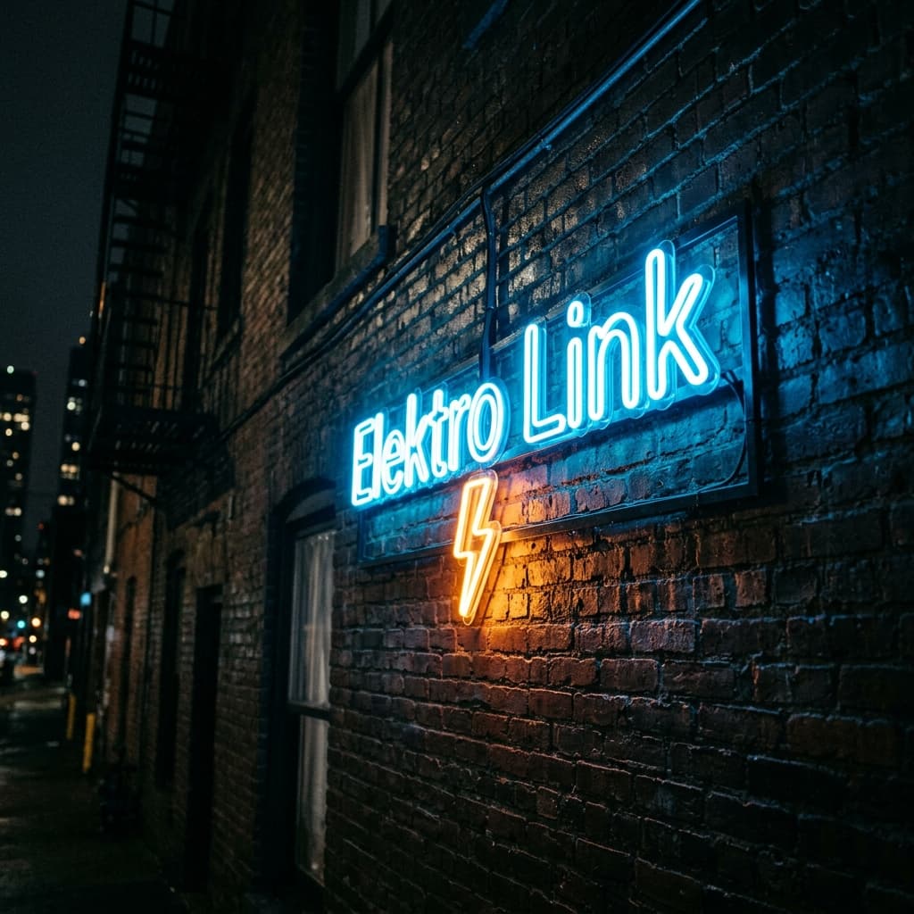 Elektro Link Hero Neon Branding